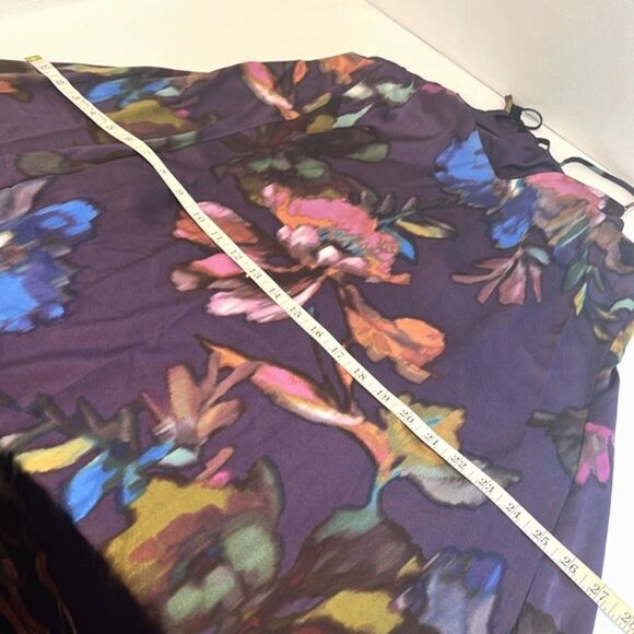 Nicole Miller Maxi Dress M Purple Floral Boho Pockets Shelf Bra NWT Fall Style - Picture 12 of 12